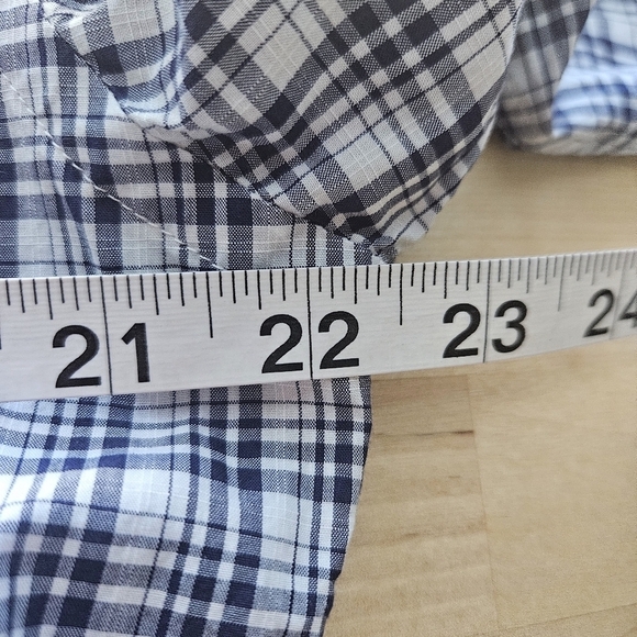 Bespoken Mens Blue White Plaid Button Down Shirt Sz Large - Picture 6 of 10
